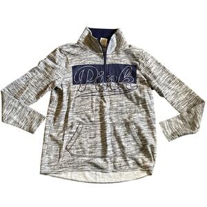 Victoria's Secret Pink Gray‎ Marled Quarter Zip Pullover Sweatshirt XS